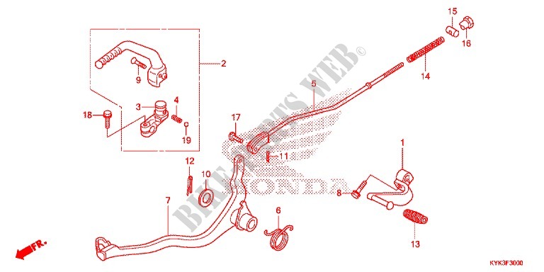 KICK STARTER ARM   BRAKE PEDAL   GEAR LEVER для Honda CRF 110 2013