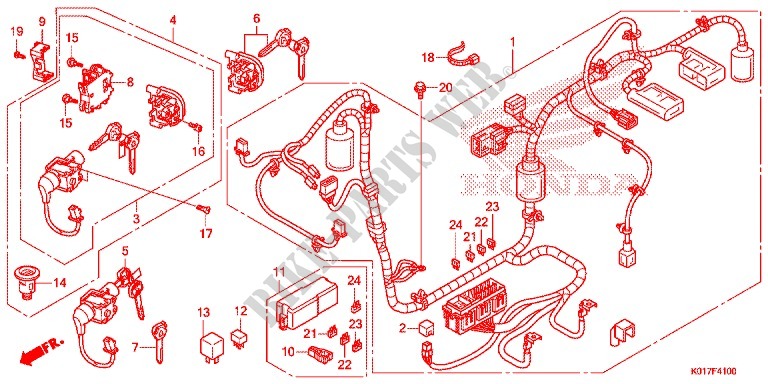 WIRE HARNESS/BATTERY для Honda SH 125 ABS SPECIAL 4E 2013