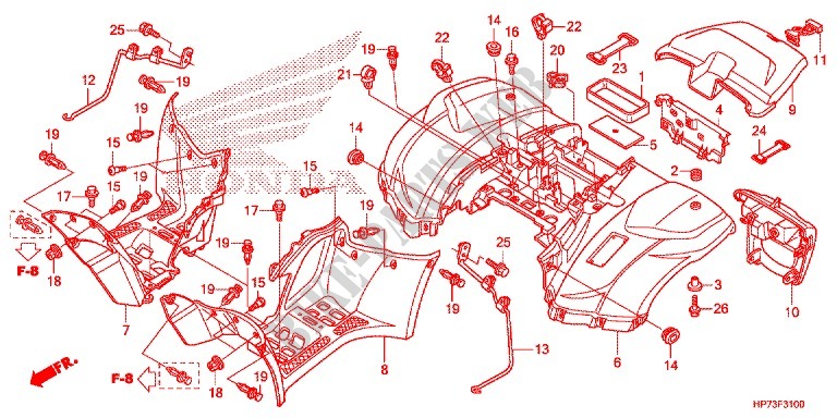 REAR FENDER для Honda FOURTRAX 420 RANCHER 4X4 AT PS 2013