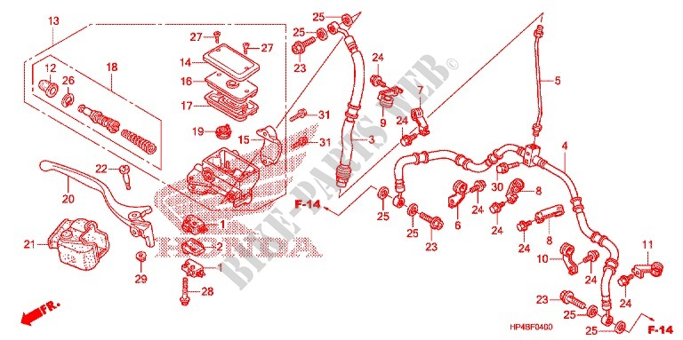 FRONT BRAKE MASTER CYLINDER для Honda FOURTRAX 420 RANCHER 4X4 Electric Shift CAMO 2011