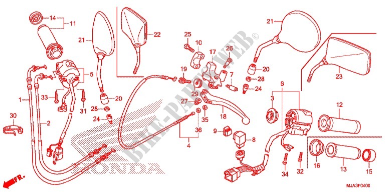 LEVER   SWITCH   CABLE (1) для Honda VT 750 S 2013
