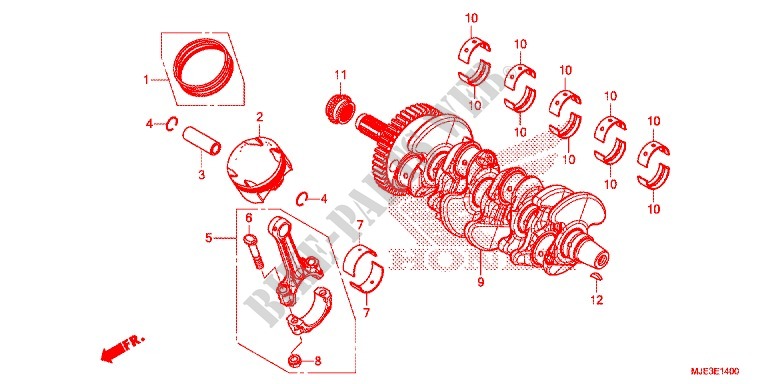 CRANKSHAFT для Honda CBR 650 F TRICOLOR 2015