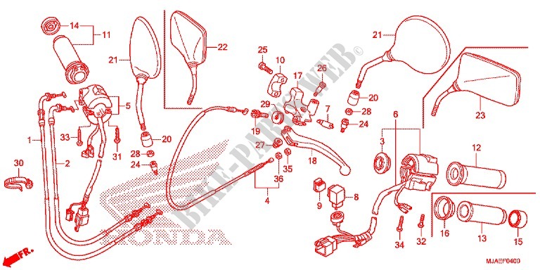 LEVER   SWITCH   CABLE (1) для Honda VT 750 S 2014
