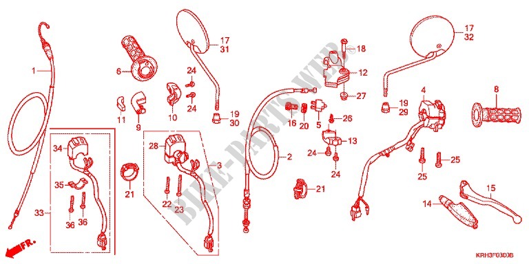 LEVER   SWITCH   CABLE (1) для Honda XR 125 L Kick start only -1LA- 2011