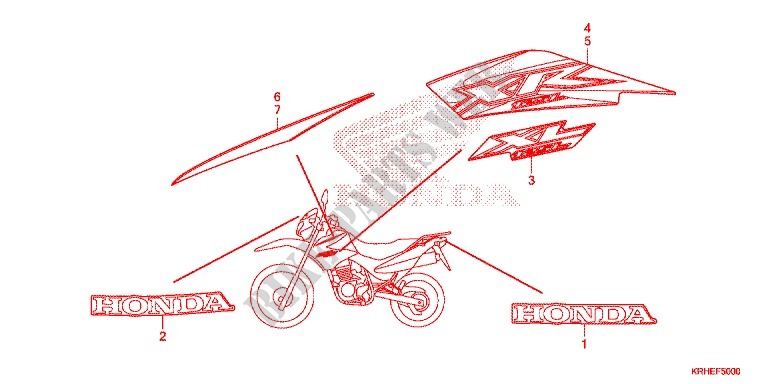 STICKERS (1) для Honda XR 125 L Kick start only 2012