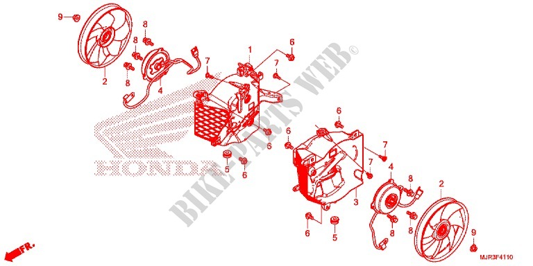 ENGINE COOLING FAN COVER для Honda GOLD WING 1800 F6C 2015