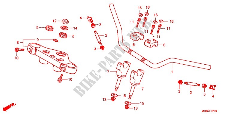 HANDLE PIPE/TOP BRIDGE (2) для Honda VT 750 S 2011