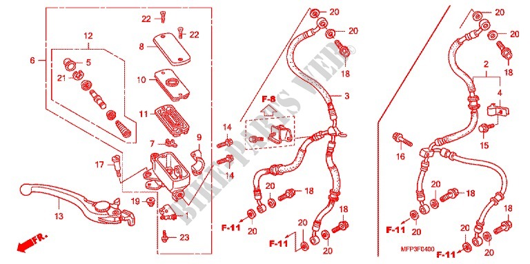 FRONT BRAKE MASTER CYLINDER (CB1300/CB1300S) для Honda CB 1300 S FAIRING 2008