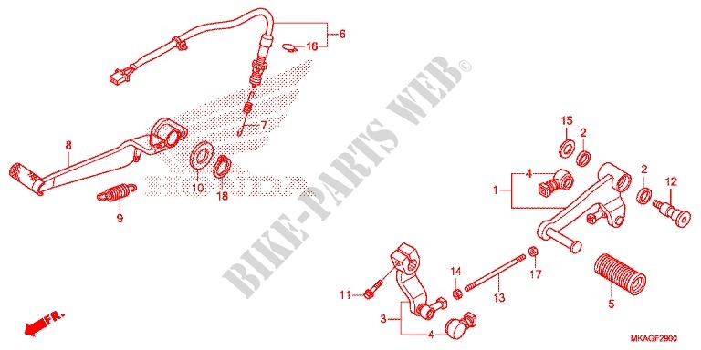 MAIN STAND   BRAKE PEDAL для Honda NC 750 S DCT 2016