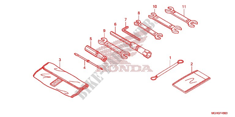 TOOLS   BATTERY BOX для Honda CROSSTOURER 1200 ABS RED 2016