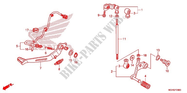MAIN STAND   BRAKE PEDAL для Honda CROSSTOURER 1200 L 2016