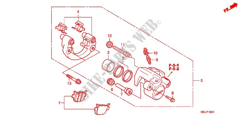 REAR BRAKE CALIPER (FES1257/A7) (FES1507/A7) для Honda S WING 125 FES ABS 2007