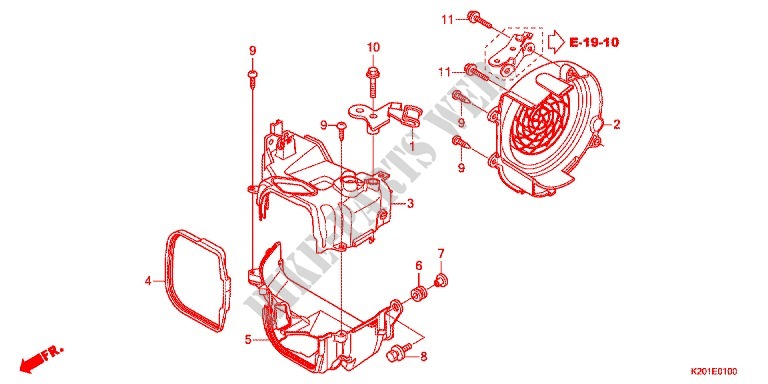 ENGINE COOLING FAN COVER для Honda ZOOMER 110 X 2015
