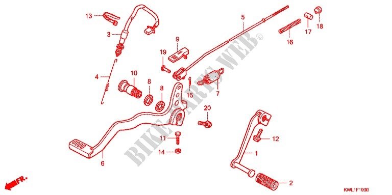 MAIN STAND   BRAKE PEDAL для Honda CB 223 S 2012