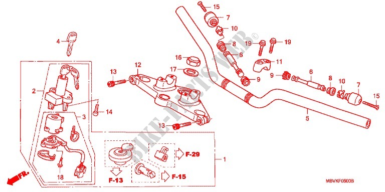 HANDLEBAR   TRIPLE CLAMP   STEERING STEM (CB400SS2) для Honda CB 400 SS J/B 2003