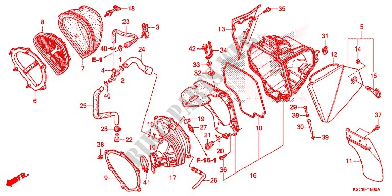 FRONT COVER   AIR CLEANER для Honda CRF 250 X 2016
