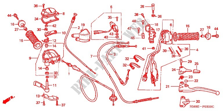 LEVER   SWITCH   CABLE ('02 '04) для Honda TRX 250 FOURTRAX RECON Electric Shift 2003