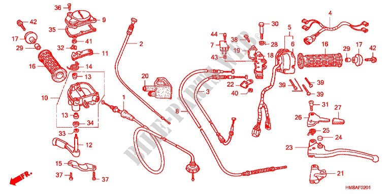 LEVER   SWITCH   CABLE ('05) для Honda TRX 250 FOURTRAX RECON Electric Shift 2005
