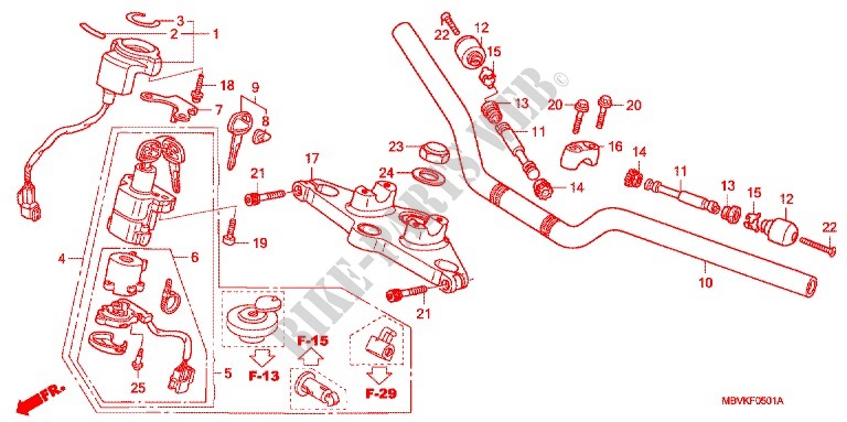 HANDLEBAR   TRIPLE CLAMP   STEERING STEM (CB400SS4,6,7,8) для Honda CB 400 SS 2008