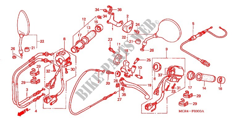 LEVER   SWITCH   CABLE (2) для Honda SHADOW VT 750 SPIRIT D 2005