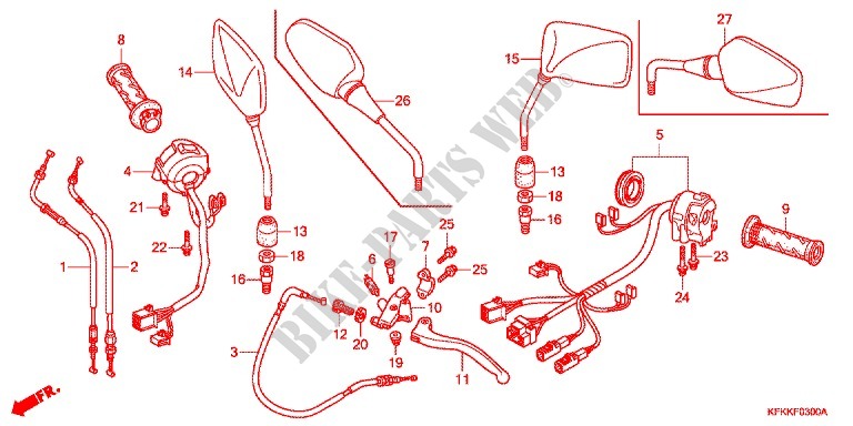HANDLE LEVER   CABLE   SWITCH (VTR250/L) для Honda VTR 250 2014