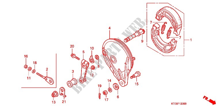 REAR BRAKE PANEL   SHOES для Honda CBF 125 M STUNNER Front brake drum 2009