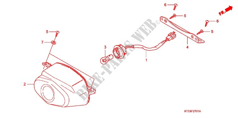 TAILLIGHT (2) для Honda CBF 125 M STUNNER Front brake disk 2015