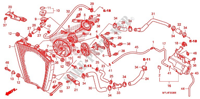 RADIATOR для Honda CBR 1000 RR ABS RED 2009
