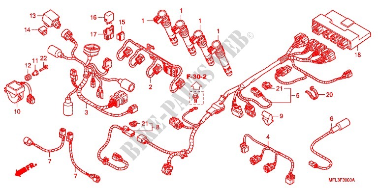 SUB HARNESS для Honda CBR 1000 RR ABS 2010