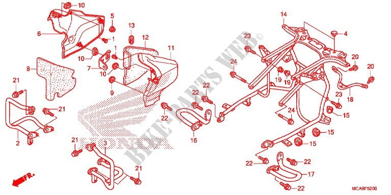ENGINE GUARD для Honda GL 1800 GOLD WING ABS NAVI RED 2016
