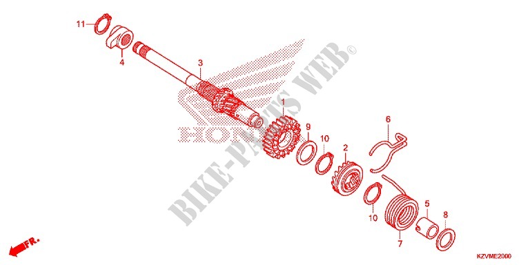 KICKSTARTER AXLE для Honda EX5 110 Kick start, carburetor 2014