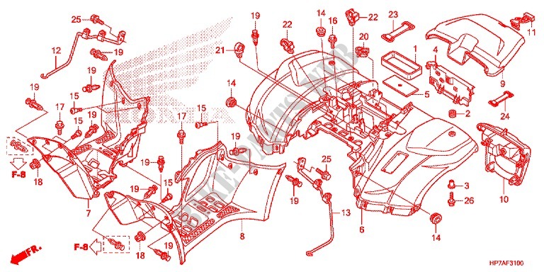 REAR FENDER для Honda FOURTRAX 420 RANCHER 4X4 AT PS 2012