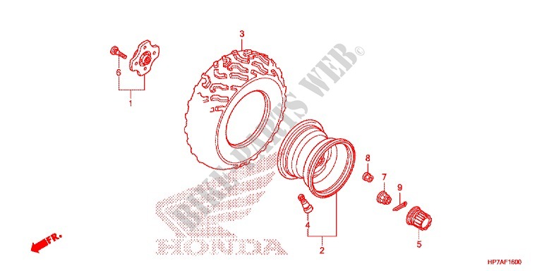 REAR WHEEL для Honda FOURTRAX 420 RANCHER 4X4 AT PS 2012
