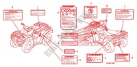 CAUTION LABEL (1) для Honda FOURTRAX 500 FOREMAN 4X4 Electric Shift, PS, CAMO 2011