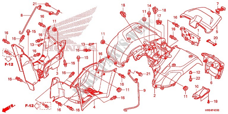REAR FENDER для Honda FOURTRAX 500 FOREMAN 4X4 Electric Shift, PS, CAMO 2012