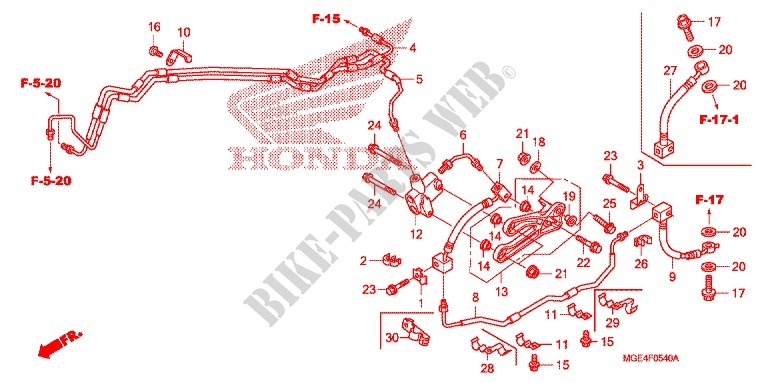 BRAKE MASTER CYLINDER/ BRAKE HOSE для Honda VFR 1200 F 2013