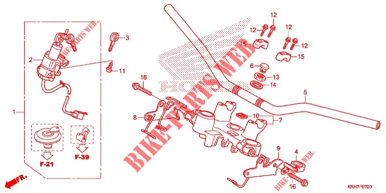 HANDLEBAR   TRIPLE CLAMP   STEERING STEM для Honda XR 150 2020