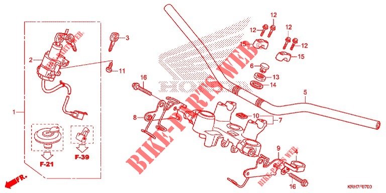 HANDLEBAR   TRIPLE CLAMP   STEERING STEM для Honda XR 150 2016