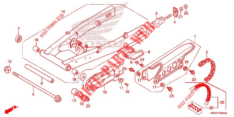 SWINGARM   CHAIN CASE для Honda XR 150 2014