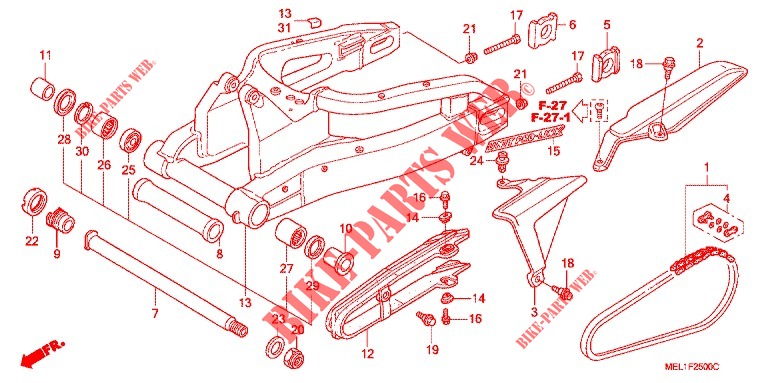 SWINGARM   CHAIN CASE для Honda CBR 1000 RR SPECIAL HRC 2007