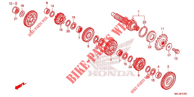 GEARBOX (ARBRE INTERMEDIAIRE) (NC750XD) для Honda NC 750 X ABS DCT 2019