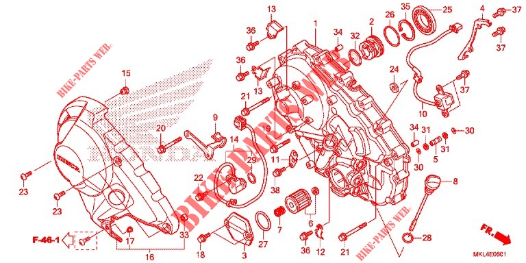 RIGHT CRANKCASE COVER (NC750XD) для Honda NC 750 X ABS DCT 2019