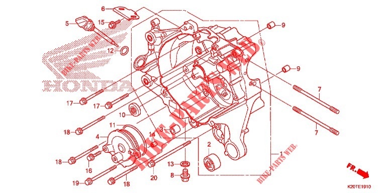 RIGHT CRANKCASE для Honda ZOOMER 110 X 2018